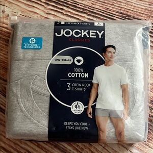 Jockey Classics Men's light gray Crew Neck T-Shirts - 3 Pack L